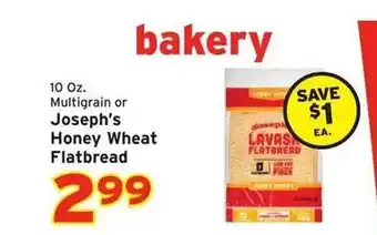 Hannaford Multigrain or joseph's honey wheat flatbread offer