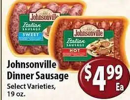 Key Food Johnsonville dinner sausage offer