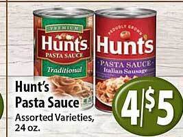 Key Food Hunt's pasta sauce offer