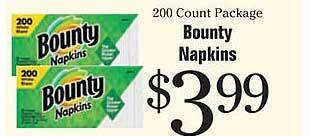 Morton Williams Bounty napkins offer