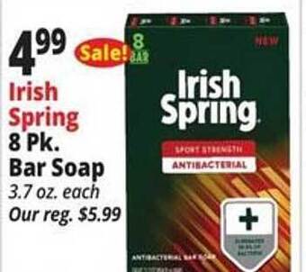 Ocean State Job Lot Irish spring 8 pk. bar soap offer