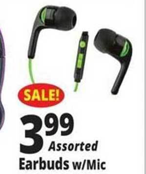 Ocean State Job Lot Assorted earbuds w-mic offer