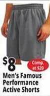 Ocean State Job Lot Men's famous performance active shorts offer