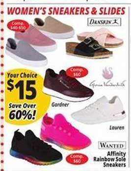 Ocean State Job Lot Affinity rainbow sole sneakers offer