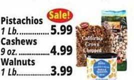 Ocean State Job Lot Pistachios, cashews walnuts offer