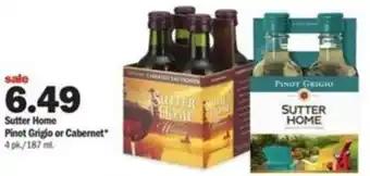 Meijer Sutter Home Pinot Grigio 4PK/ 187 ml offer