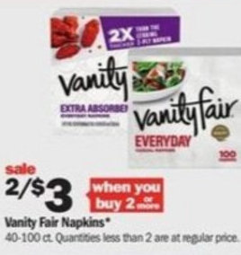 Meijer Vanity Fair Napkins offer
