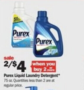 Meijer Purex Liquid Laundry Detergent 75 oz offer