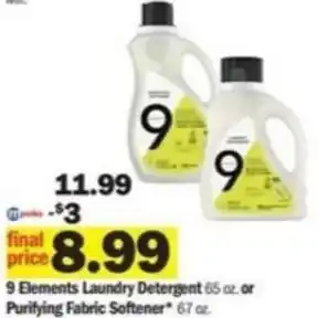 Meijer 9 Elements Laundry Detergent 65 oz offer