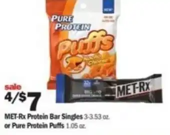 Meijer MET-Rx Protein Bar Singles 3-3.53 oz, Pure Protein Puff 1.05 oz offer
