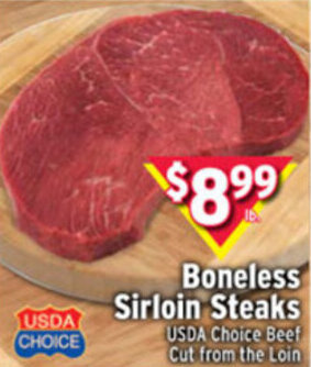 Met Foodmarkets Boneless Sirloin Steaks offer