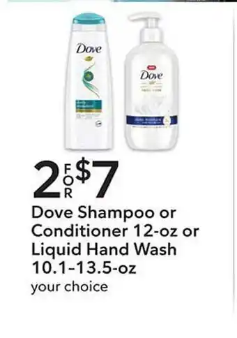 Publix Dove shampoo or conditioner or liquid hand wash offer