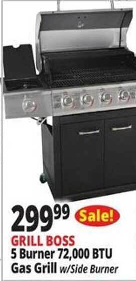 Ocean State Job Lot Grill boss 5 burner 72.000 btu gas grill offer
