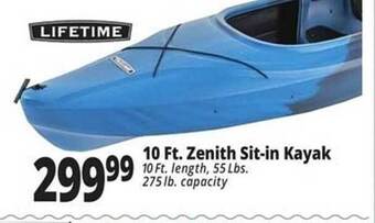 Ocean State Job Lot 10 ft zenith sit-in kayak lifetime offer