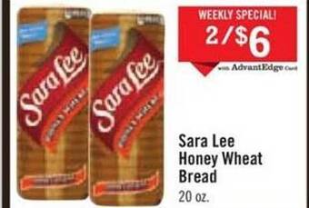 Price Chopper Sara lee honey wheat bread offer