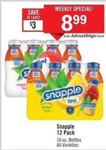 Price Chopper Snapple 12 pack offer