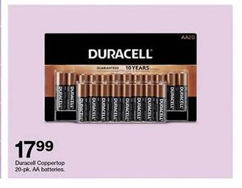 Target Duracell coppertop 20-pk aa batteries offer