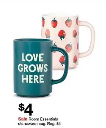 Target Sale room essentials stoneware mug offer