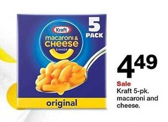 Target Kraft 5-pk macaroni and cheese offer