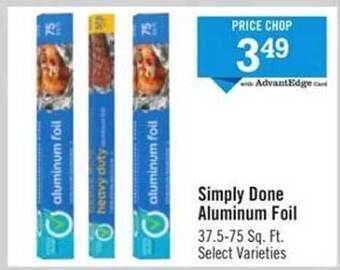 Price Chopper Simply done aluminum foil offer