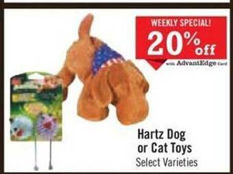 Price Chopper Hartz dog or cat toys offer