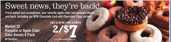 Price Chopper Market 32 pumpkin or apple cider cake donuts 6 pack offer