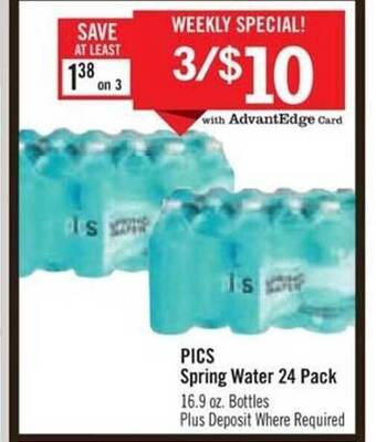 Price Chopper Pics spring water 24 pack offer