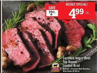Price Chopper Certified angus beef top round london broil offer