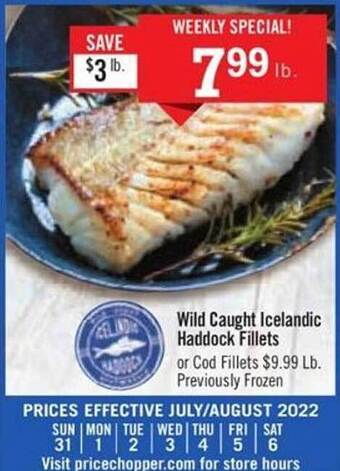 Price Chopper Wild caught icelandic haddock fillets offer