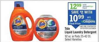 Price Chopper Tide liquid laundry detergent offer