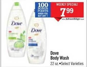 Price Chopper Dove body wash offer