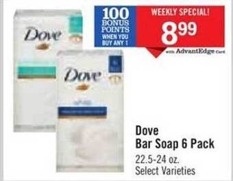 Price Chopper Dove bar soap 6 pack offer