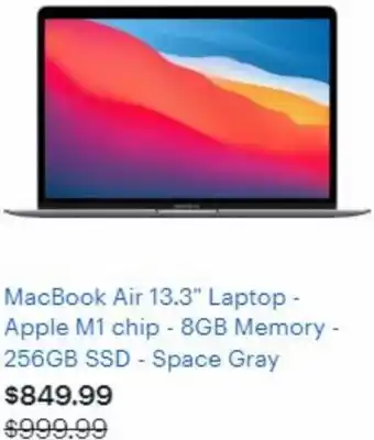 Best Buy MacBook Air 13.3" Laptop-Apple M1 chip- 8GB Memory offer