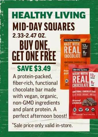 Central Market Healthy Living Mid-day Squares offer