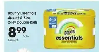 Kroger Bounty Essentials Select-a-size 2-ply Double Rolls offer