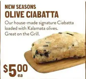 New Seasons Market New Seasons Olive Ciabatta offer