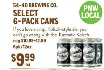 New Seasons Market 54-40 Brewing Co. Select 6-pack Cans offer
