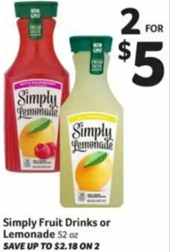 Harveys Supermarkets Simply Lemonade 52 oz offer