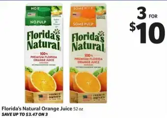 Harveys Supermarkets Florida's Natural Orange Juice 52 oz offer