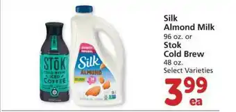 Albertsons Silk Almonds Milk, Stok Cold Brew offer