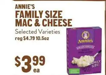 New Seasons Market Annie's Family Size Mac & Cheese offer