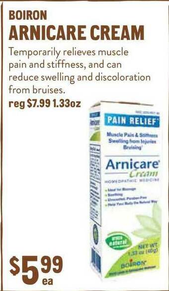 New Seasons Market Boiron Arnicare Cream offer