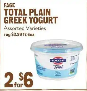 New Seasons Market Fage Total Plain Greek Yogurt offer