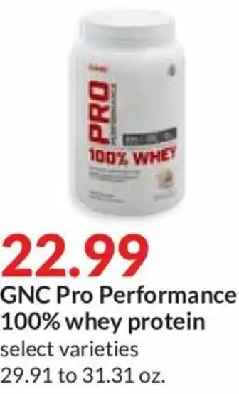Hy-Vee GNC Pro Performace 100% Whey Protein offer