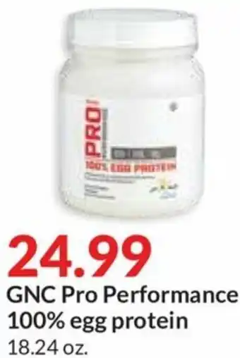 Hy-Vee GNC Pro Performace 100% Egg Protein 18.24 oz offer