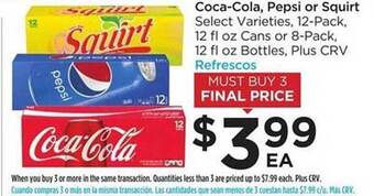 Foods Co Cocacola, pepsi or squirt offer