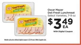 Foods Co Oscar mayer deli fresh lunchmeat offer