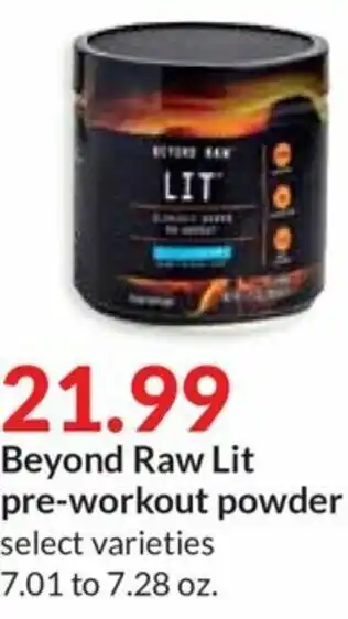 Hy-Vee Beyond Raw Lit Pre-Workout Powder offer