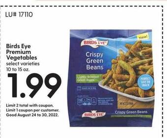 Hy-Vee Birds eye premium vegetables offer
