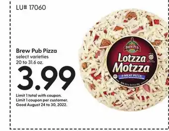 Hy-Vee Brew pub pizza offer